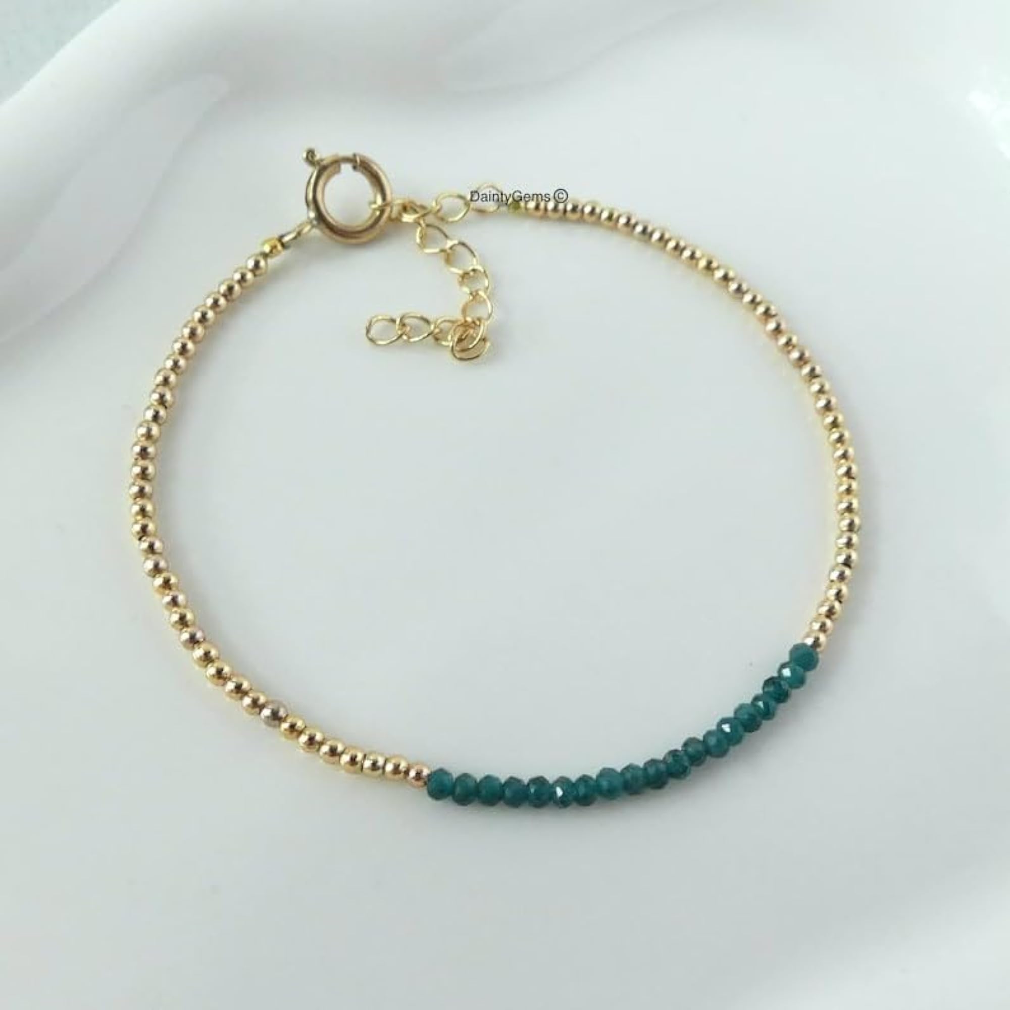 Grandidierite Round Beaded Bracelet with Multicolor Stones, Adjustable